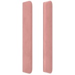 vidaXL Tăblie de pat cu LED, roz, 203x16x118/128 cm, catifea