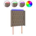 vidaXL Tăblie de pat cu LED, gri taupe, 83x16x118/128 cm, textil vidaXL Tăblie de pat cu LED, gri taupe, 83x16x118/128 cm, textil