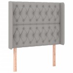 vidaXL Tăblie de pat cu LED, gri deschis, 93x16x118/128 cm, textil vidaXL Tăblie de pat cu LED, gri deschis, 93x16x118/128 cm, textil