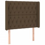 vidaXL Tăblie de pat cu LED, maro închis, 93x16x118/128 cm, textil