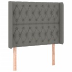 vidaXL Tăblie de pat cu LED, gri închis, 103x16x118/128 cm, textil vidaXL Tăblie de pat cu LED, gri închis, 103x16x118/128 cm, textil