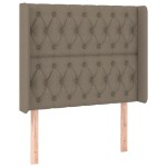 vidaXL Tăblie de pat cu LED, gri taupe, 103x16x118/128 cm, textil vidaXL Tăblie de pat cu LED, gri taupe, 103x16x118/128 cm, textil