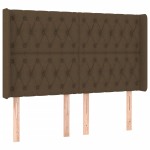 vidaXL Tăblie de pat cu LED, maro închis, 147x16x118/128 cm, textil vidaXL Tăblie de pat cu LED, maro închis, 147x16x118/128 cm, textil