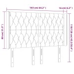 vidaXL Tăblie de pat cu LED, crem, 163x16x118/128 cm, textil