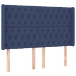 vidaXL Tăblie de pat cu LED, albastru, 163x16x118/128 cm, textil vidaXL Tăblie de pat cu LED, albastru, 163x16x118/128 cm, textil