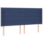 vidaXL Tăblie de pat cu LED, albastru, 183x16x118/128 cm, textil vidaXL Tăblie de pat cu LED, albastru, 183x16x118/128 cm, textil