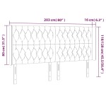 vidaXL Tăblie de pat cu LED, negru, 203x16x118/128 cm, textil