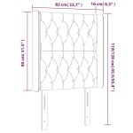 vidaXL Tăblie de pat cu LED, negru, 83x16x118/128 cm, catifea