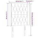 vidaXL Tăblie de pat cu LED, albastru închis, 83x16x118/128cm, catifea