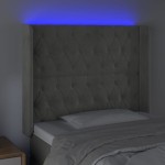 vidaXL Tăblie de pat cu LED, gri deschis, 93x16x118/128 cm, catifea vidaXL Tăblie de pat cu LED, gri deschis, 93x16x118/128 cm, catifea