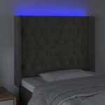 vidaXL Tăblie de pat cu LED, gri închis, 93x16x118/128 cm, catifea vidaXL Tăblie de pat cu LED, gri închis, 93x16x118/128 cm, catifea