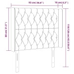 vidaXL Tăblie de pat cu LED, albastru închis, 93x16x118/128cm, catifea
