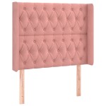 vidaXL Tăblie de pat cu LED, roz, 93x16x118/128 cm, catifea vidaXL Tăblie de pat cu LED, roz, 93x16x118/128 cm, catifea