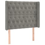 vidaXL Tăblie de pat cu LED, gri deschis, 103x16x118/128 cm, catifea vidaXL Tăblie de pat cu LED, gri deschis, 103x16x118/128 cm, catifea