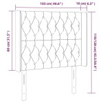 vidaXL Tăblie de pat cu LED, verde închis, 103x16x118/128 cm, catifea