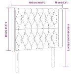 vidaXL Tăblie de pat cu LED, albastru închis, 103x16x118/128cm catifea