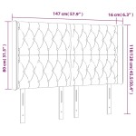 vidaXL Tăblie de pat cu LED, albastru închis, 147x16x118/128cm catifea