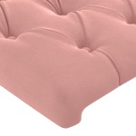 vidaXL Tăblie de pat cu LED, roz, 147x16x118/128 cm, catifea vidaXL Tăblie de pat cu LED, roz, 147x16x118/128 cm, catifea