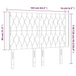 vidaXL Tăblie de pat cu LED, albastru închis, 163x16x118/128cm catifea