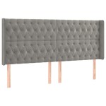 vidaXL Tăblie de pat cu LED, gri deschis, 183x16x118/128 cm, catifea vidaXL Tăblie de pat cu LED, gri deschis, 183x16x118/128 cm, catifea