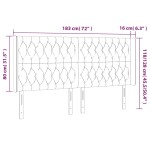 vidaXL Tăblie de pat cu LED, negru, 183x16x118/128 cm, catifea