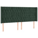 vidaXL Tăblie de pat cu LED, verde închis, 183x16x118/128 cm, catifea vidaXL Tăblie de pat cu LED, verde închis, 183x16x118/128 cm, catifea