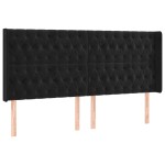 vidaXL Tăblie de pat cu LED, negru, 203x16x118/128 cm, catifea vidaXL Tăblie de pat cu LED, negru, 203x16x118/128 cm, catifea