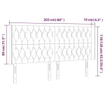 vidaXL Tăblie de pat cu LED, verde închis, 203x16x118/128 cm, catifea vidaXL Tăblie de pat cu LED, verde închis, 203x16x118/128 cm, catifea