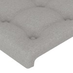 vidaXL Tăblie de pat cu LED, gri deschis, 103x16x118/128 cm, textil