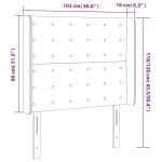 vidaXL Tăblie de pat cu LED, albastru, 103x16x118/128 cm, textil vidaXL Tăblie de pat cu LED, albastru, 103x16x118/128 cm, textil