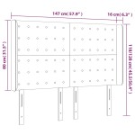 vidaXL Tăblie de pat cu LED, albastru, 147x16x118/128 cm, textil vidaXL Tăblie de pat cu LED, albastru, 147x16x118/128 cm, textil