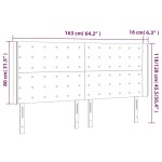 vidaXL Tăblie de pat cu LED, crem, 163x16x118/128 cm, textil vidaXL Tăblie de pat cu LED, crem, 163x16x118/128 cm, textil