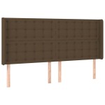 vidaXL Tăblie de pat cu LED, maro închis, 183x16x118/128 cm, textil