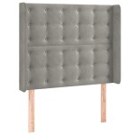 vidaXL Tăblie de pat cu LED, gri deschis, 103x16x118/128 cm, catifea