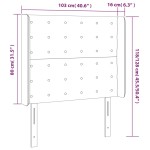 vidaXL Tăblie de pat cu LED, albastru închis, 103x16x118/128cm catifea