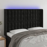 vidaXL Tăblie de pat cu LED, negru, 147x16x118/128 cm, catifea vidaXL Tăblie de pat cu LED, negru, 147x16x118/128 cm, catifea