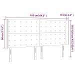 vidaXL Tăblie de pat cu LED, albastru închis, 163x16x118/128cm catifea