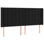vidaXL Tăblie de pat cu LED, negru, 183x16x118/128 cm, catifea vidaXL Tăblie de pat cu LED, negru, 183x16x118/128 cm, catifea