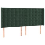vidaXL Tăblie de pat cu LED, verde închis, 183x16x118/128 cm, catifea vidaXL Tăblie de pat cu LED, verde închis, 183x16x118/128 cm, catifea