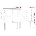 vidaXL Tăblie de pat cu LED, albastru închis, 183x16x118/128cm catifea