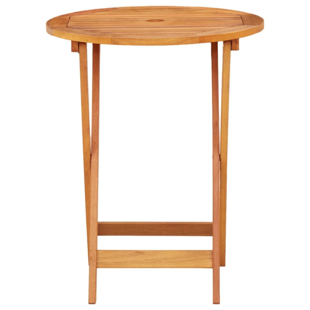vidaXL Masă de grădină pliabilă, Ø60x75 cm, lemn masiv eucalipt