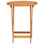 vidaXL Masă de grădină pliabilă, Ø60x75 cm, lemn masiv eucalipt vidaXL Masă de grădină pliabilă, Ø60x75 cm, lemn masiv eucalipt