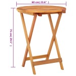 vidaXL Masă de grădină pliabilă, Ø60x75 cm, lemn masiv eucalipt vidaXL Masă de grădină pliabilă, Ø60x75 cm, lemn masiv eucalipt