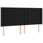 vidaXL Tăblie de pat cu LED, negru, 203x16x118/128 cm, catifea vidaXL Tăblie de pat cu LED, negru, 203x16x118/128 cm, catifea