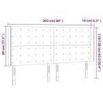 vidaXL Tăblie de pat cu LED, verde închis, 203x16x118/128 cm, catifea vidaXL Tăblie de pat cu LED, verde închis, 203x16x118/128 cm, catifea