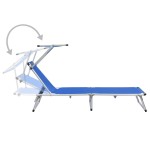 vidaXL Șezlonguri pliabile acoperiș 2 buc. albastru aluminiu&textilenă