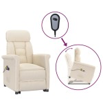 vidaXL Fotoliu de masaj electric, bej, microfibră vidaXL Fotoliu de masaj electric, bej, microfibră