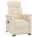 vidaXL Fotoliu de masaj electric, bej, microfibră vidaXL Fotoliu de masaj electric, bej, microfibră