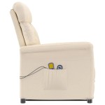 vidaXL Fotoliu de masaj electric, bej, microfibră vidaXL Fotoliu de masaj electric, bej, microfibră