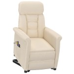 vidaXL Fotoliu de masaj electric, bej, microfibră vidaXL Fotoliu de masaj electric, bej, microfibră